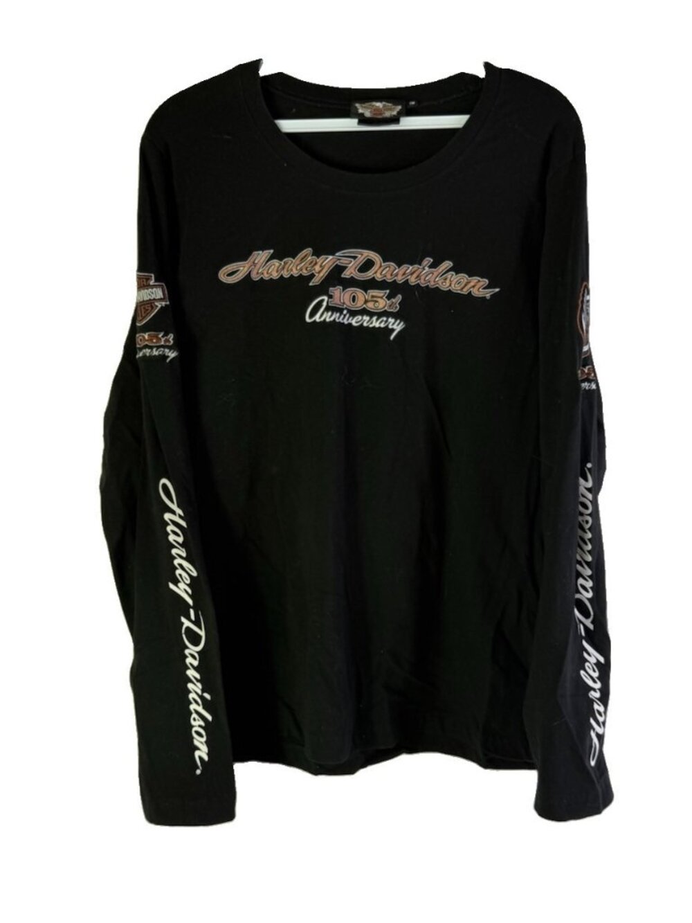 Vintage Y2K Harley Dabidson 105th Anniversary Shirt Stitched Black